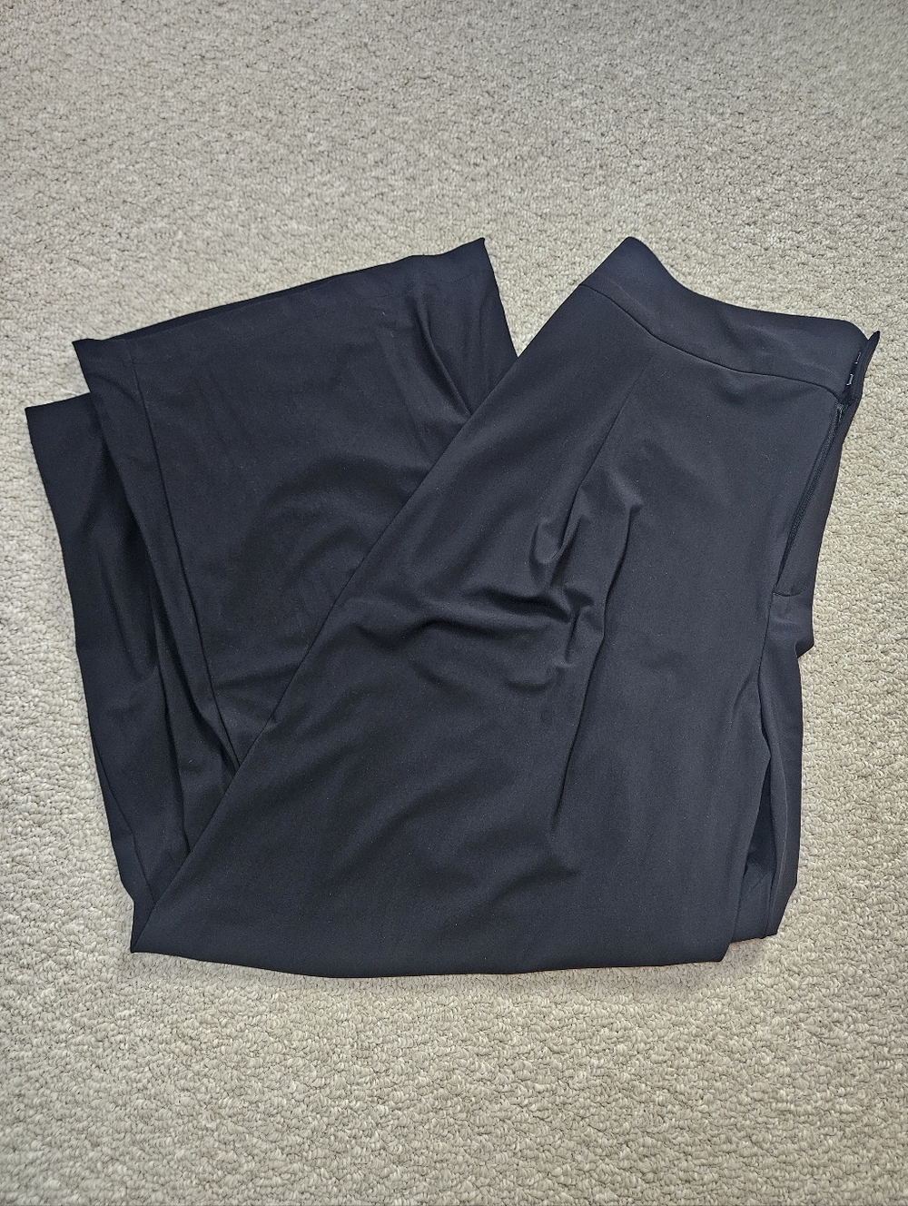 Athleta Black Wide Leg High Rise Athletic Relaxed Pants Plus Size 18 Pockets Zip